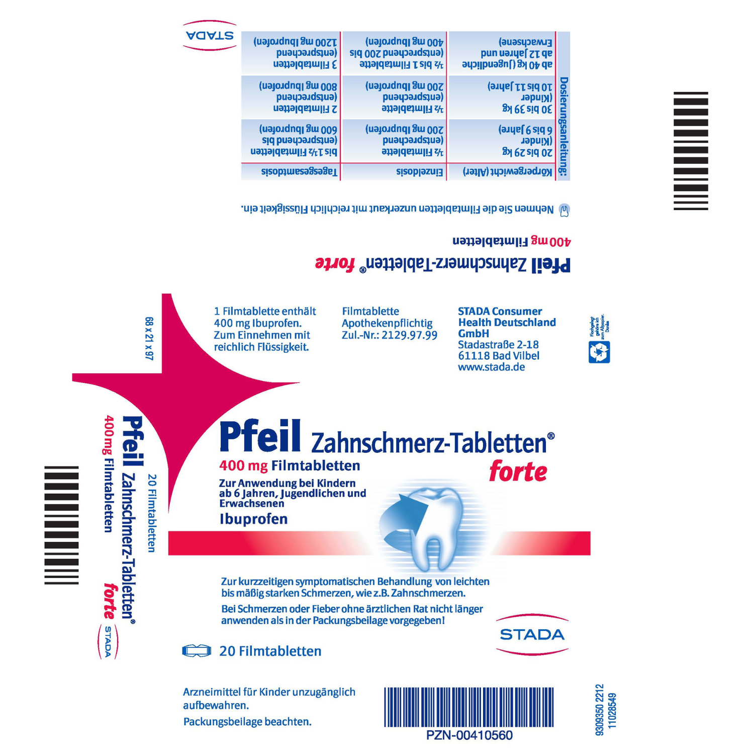 PFEIL Zahnschmerz-Tabletten forte Filmtabletten