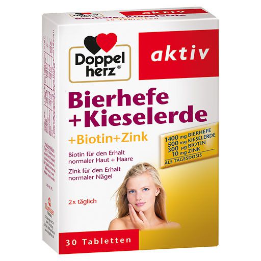 DOPPELHERZ Bierhefe+Kieselerde Tabletten 30 St à 1.24 g Haut, Haare