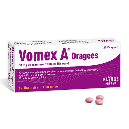 VOMEX A Dragees 50 mg überzogene Tabletten 20 St MagenDarmGrippe