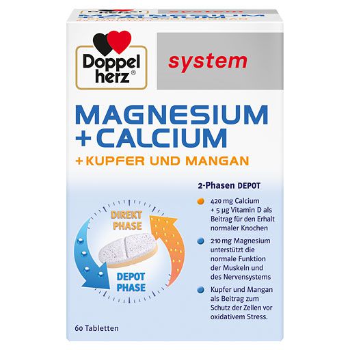 DOPPELHERZ Magnesium+Calc.+Kupfer+Mangan syst. Tab. 60 St  
