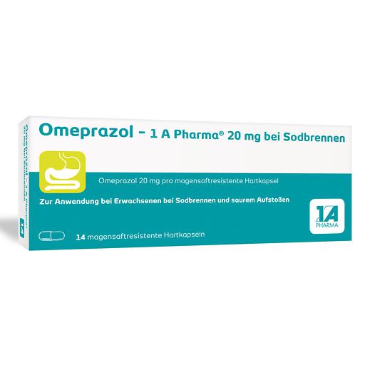 OMEPRAZOL1A Pharma 20 mg bei Sodbrennen HKM 14 St PZN 06439524