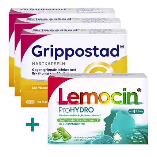 SparSet 3x Grippostad C 24 St* + 1x Lemocin ProHydro 50 St 1 St