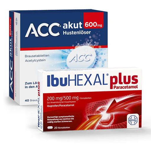 SparSet 1x ACC akut 600 Brausetabletten 40 St + 1x IBUHEXAL plus Paracetamol  20 St*