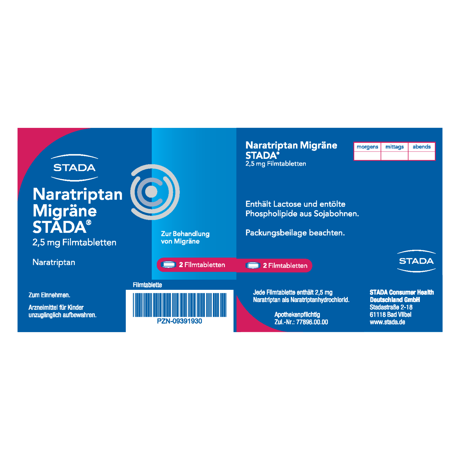 NARATRIPTAN Migräne STADA 2,5 mg Filmtabletten