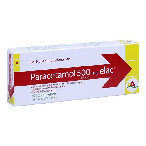 PARACETAMOL 500 mg elac Tabletten 20 St PZN 11038187 besamex.de