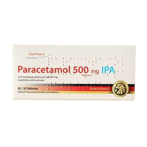 PARACETAMOL 500 mg IPA Tabletten 20 St PZN 11380106 besamex.de