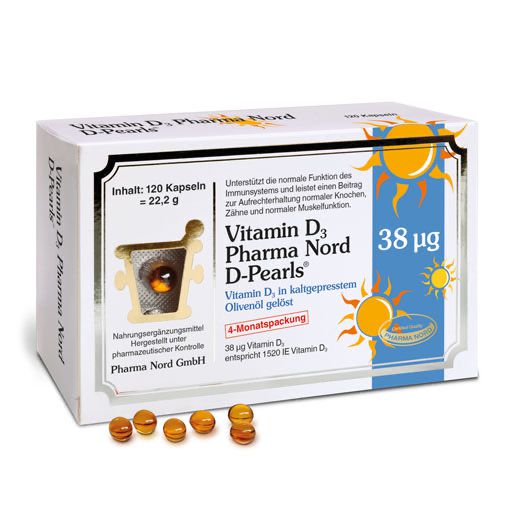 VITAMIN D3 PHARMA Nord DPearls 38 μg Kapseln 120 St à 0.18 g PZN