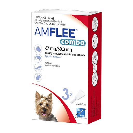 AMFLEE combo geg. Zecken, Flöhe (+Eier+Larven) für kl. Hunde (5-10 kg)<sup> 6</sup>  3 St