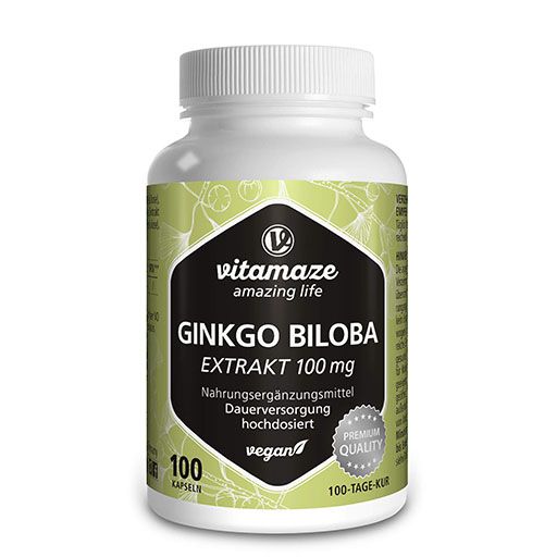 GINKGO BILOBA 100 mg hochdosiert vegan Kapseln 100 St