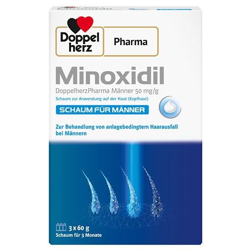 MINOXIDIL DoppelherzPharma Männer 50 mg/g Schaum* 3x60 g