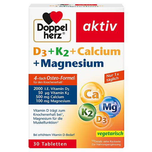 DOPPELHERZ D3+K2+Calcium+Magnesium Tabletten 30 St  