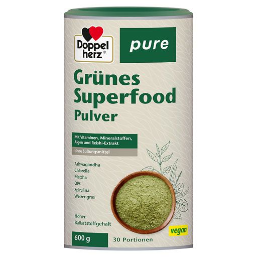 DOPPELHERZ Grünes Superfood pure Pulver 600 g